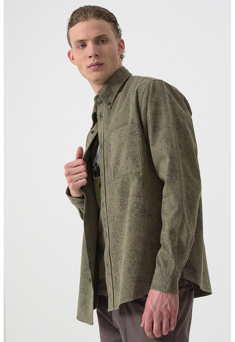 Camasa Oxford de bumbac - Verde sparanghel