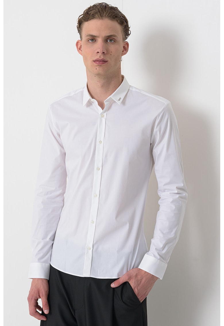 Camasa slim fit cu guler ascutit Ero - Alb optic