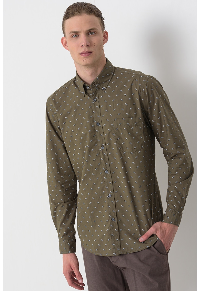 Camasa Oxford de bumbac - Verde feriga