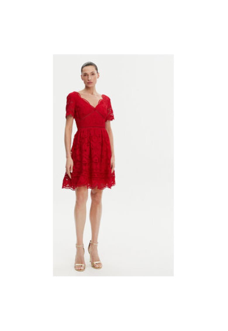 Rochie dama  251-ROMBRE - Poliester -Rosu - Rosu