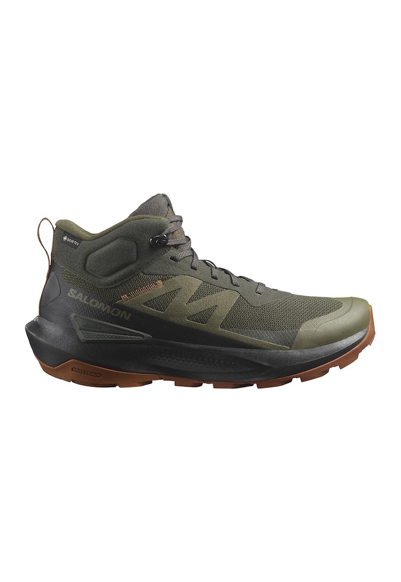Ghete cu tehnologie Gore-Tex pentru drumetii Elixir Activ - Negru/Kaki pal
