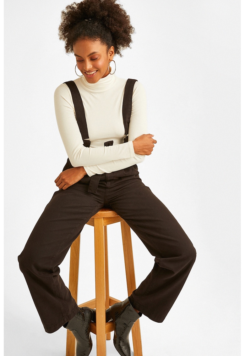 Pantaloni cu bretele - Negru