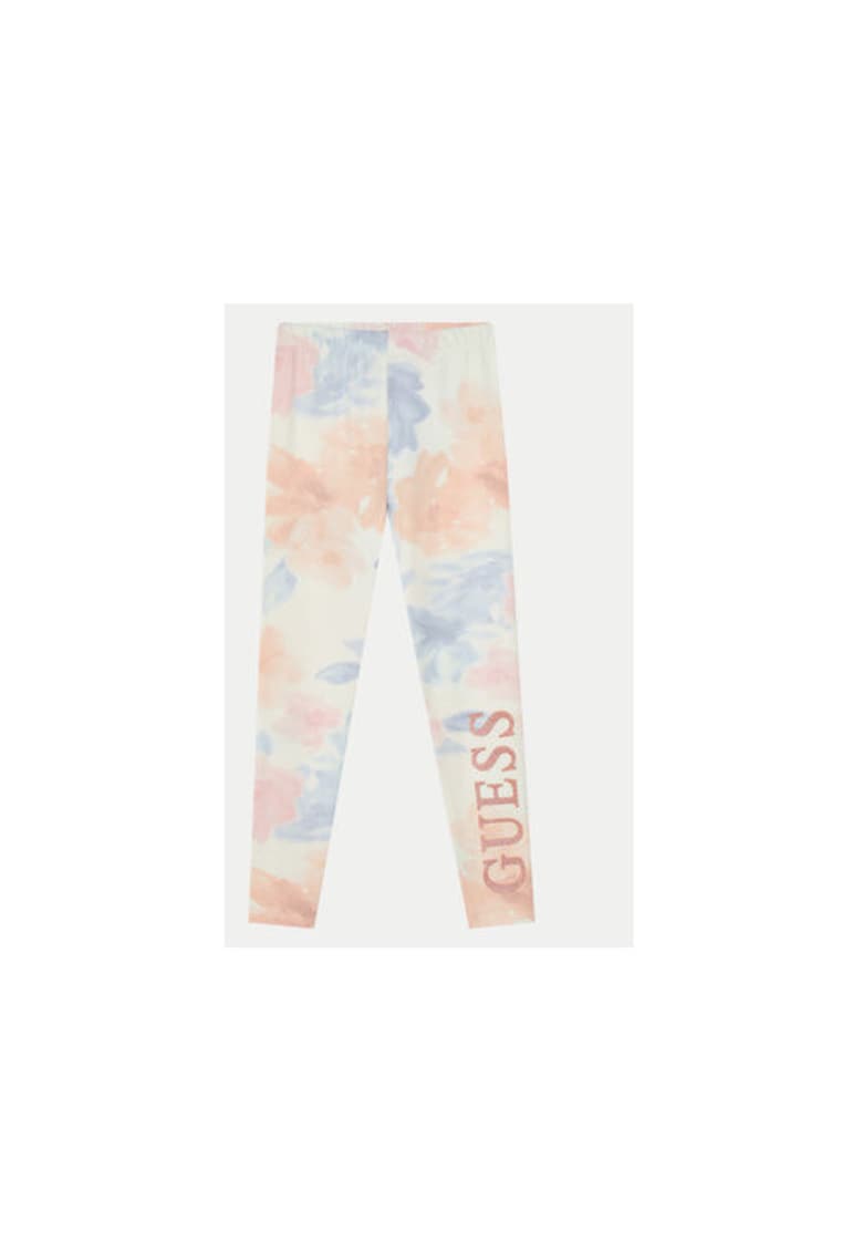 Colanti din bumbac cu imprimeu tie-dye si logo