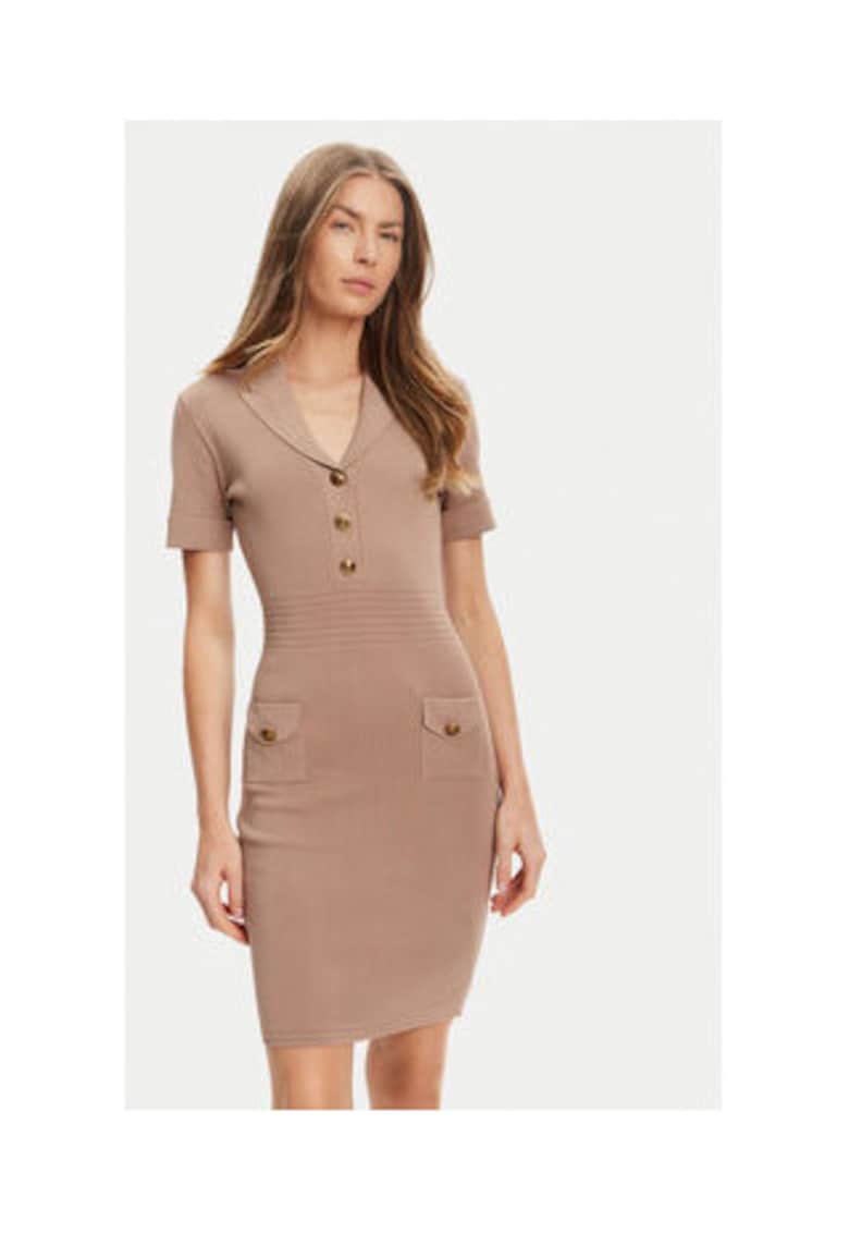 Rochie cambrata din jerseu - cu nasturi decorativi