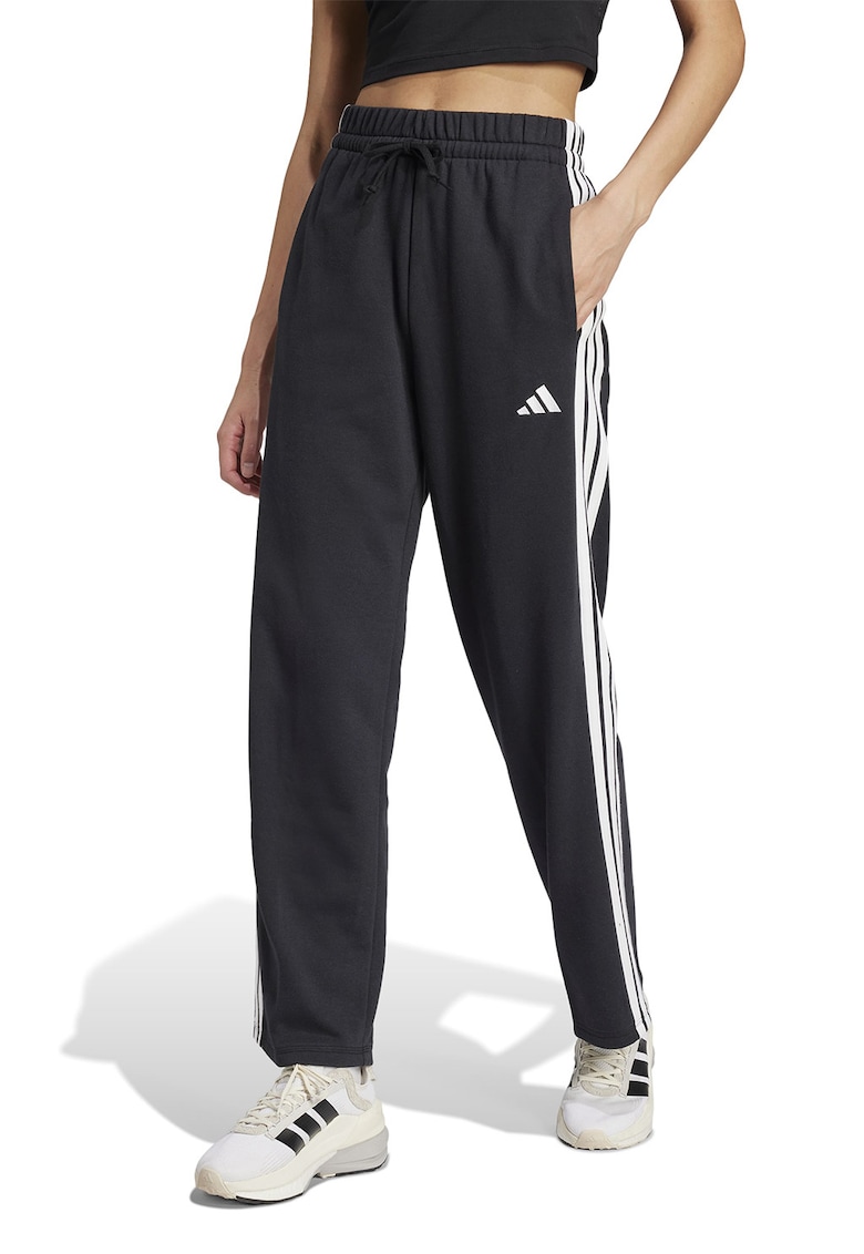 Pantaloni lungi de trening cu snur - Alb/Negru