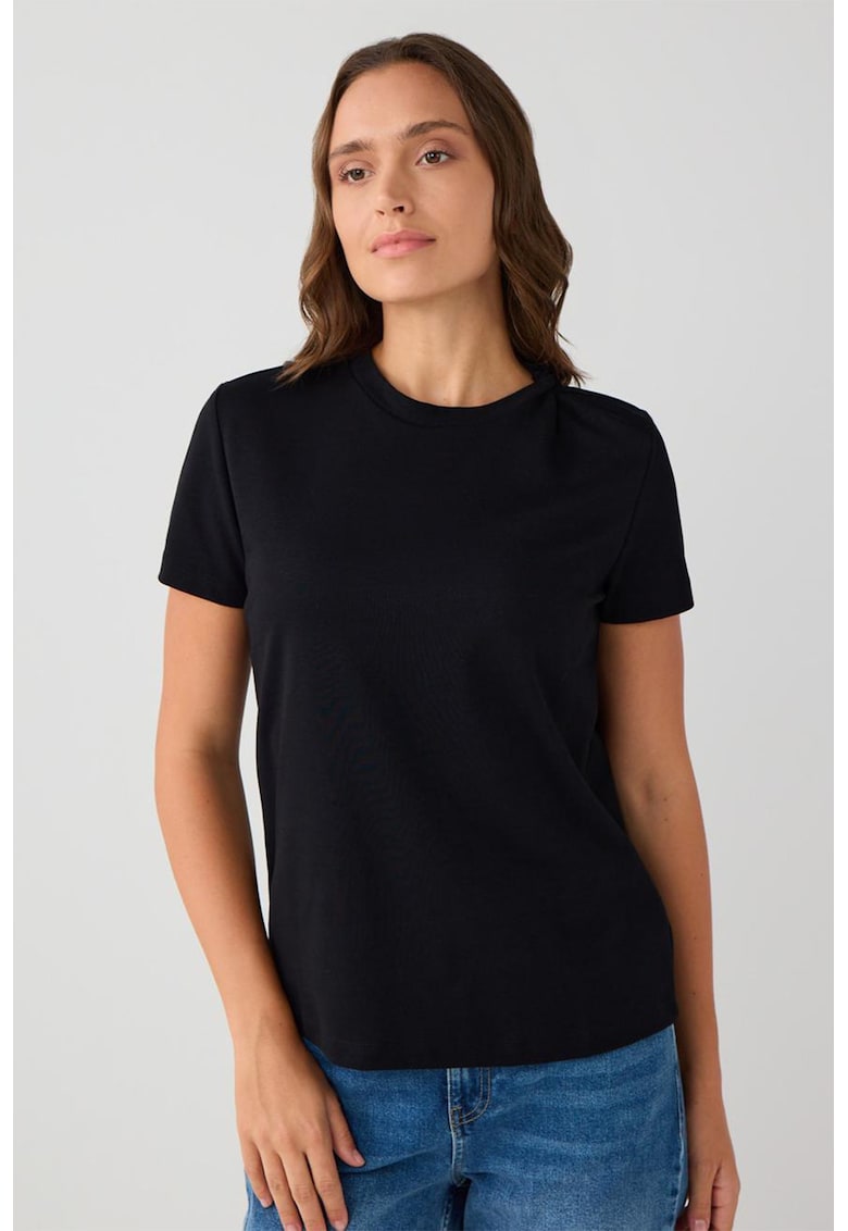 Tricou uni din amestec de bumbac - Negru