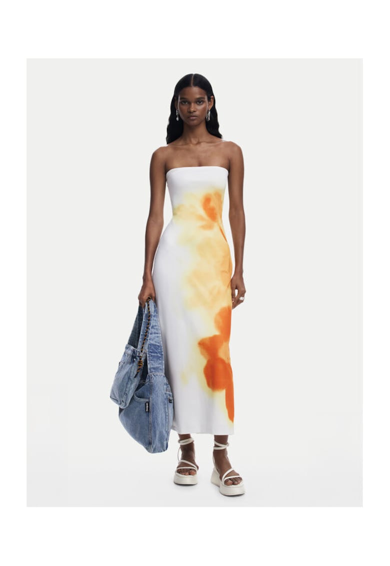 Rochie de vara dama  25SWVK49 - Poliester/Elastan - Ecru - Ecru
