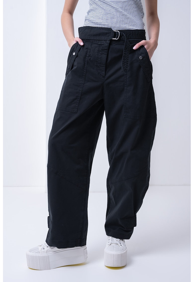 Pantaloni baggy cu buzunare supradimensionate - Negru