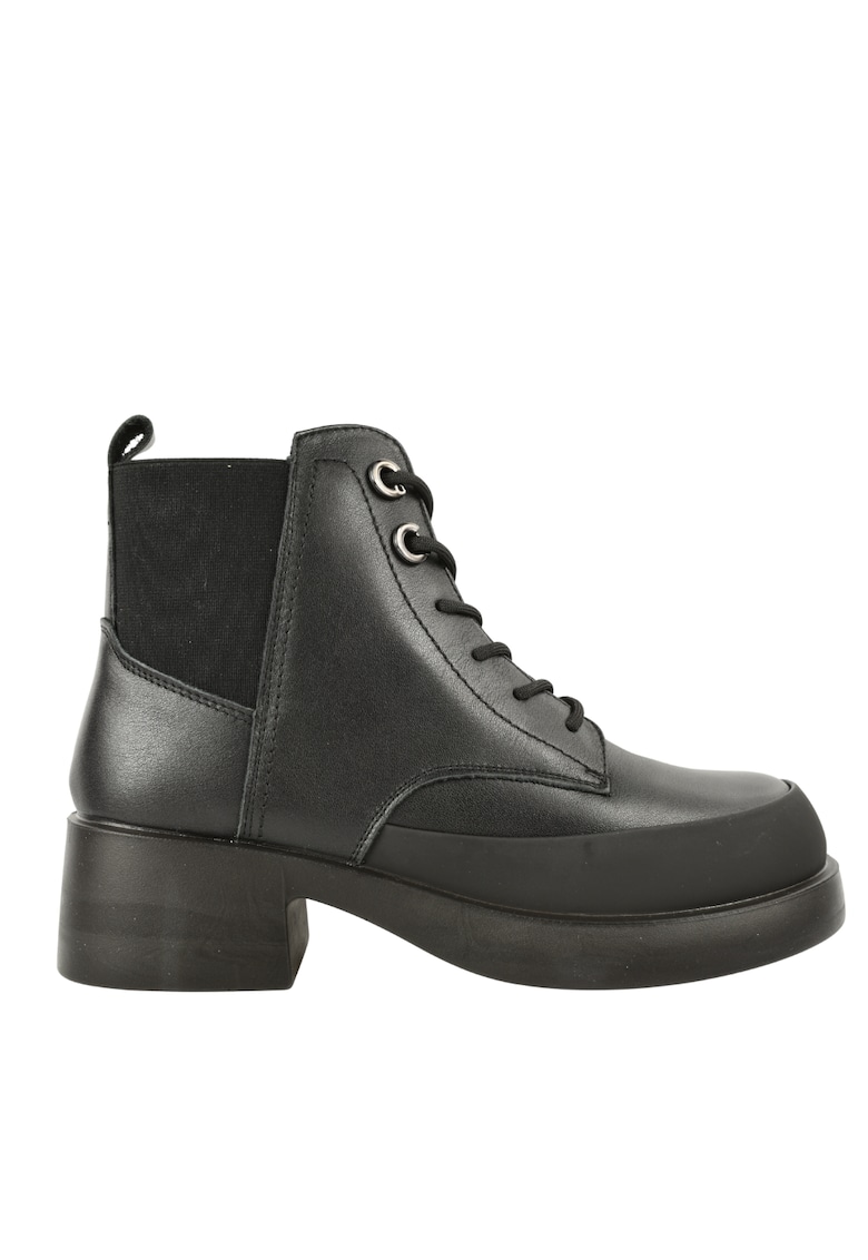 Ghete casual - dama -  X470006A - negru - piele naturala - cu toc - Negru