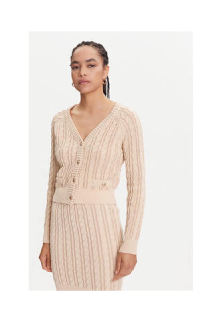 Cardigan de bumbac cu decolteu in V