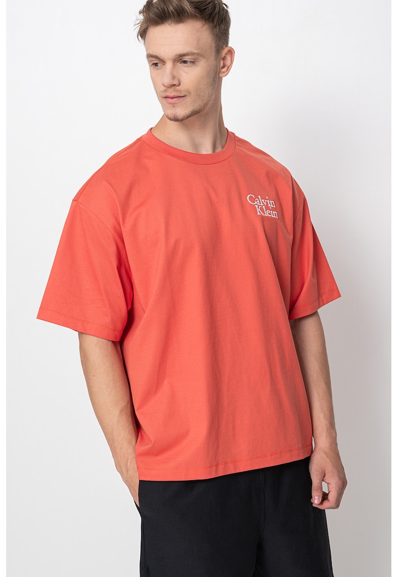 Tricou cu imprimeu logo - Portocaliu stins
