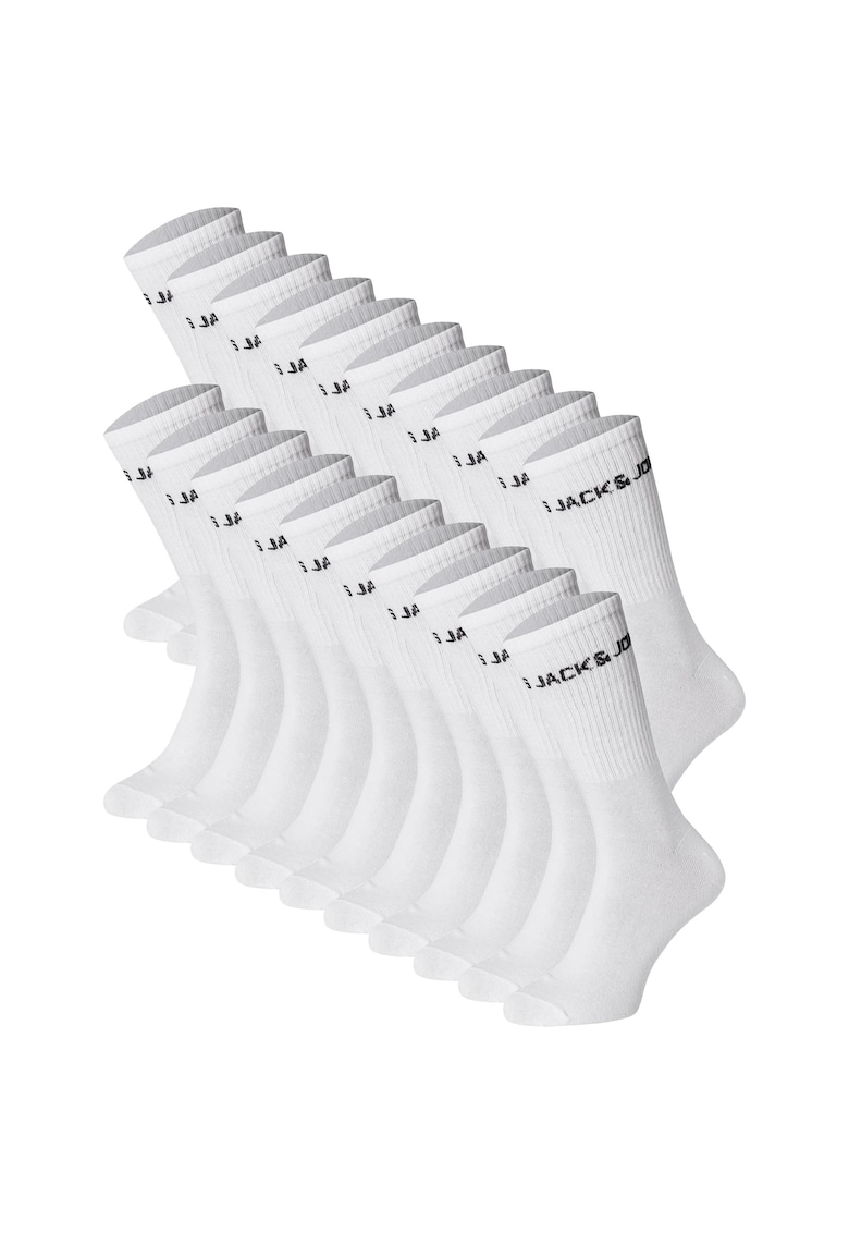 Set de sosete lungi cu logo - 10 perechi - Alb