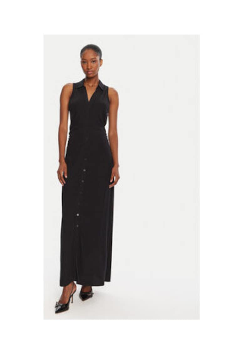 Rochie maxi tip camasa - fara maneci