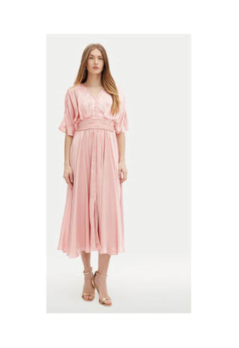 Rochie din poliester cu maneci scurte