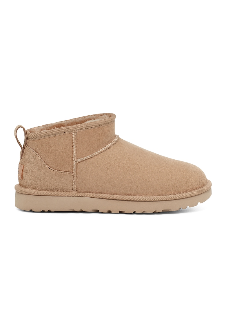 Ghete slip-on de piele intoarsa cu finisaj rezistent la apa Classic Ultra Mini - Maro deschis