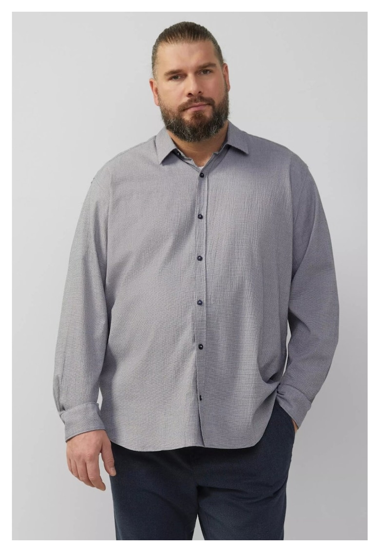 Big Sizes Camasa barbati big sizes - cu maneca lunga - Regular fit - Gri deschis - Gri inchis