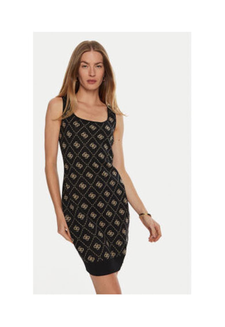 Rochie cu imprimeu logo din tricot