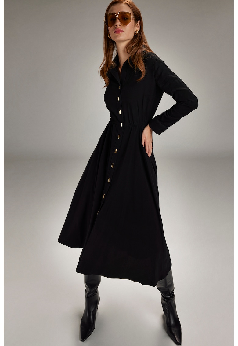 Rochie midi evazata - Negru