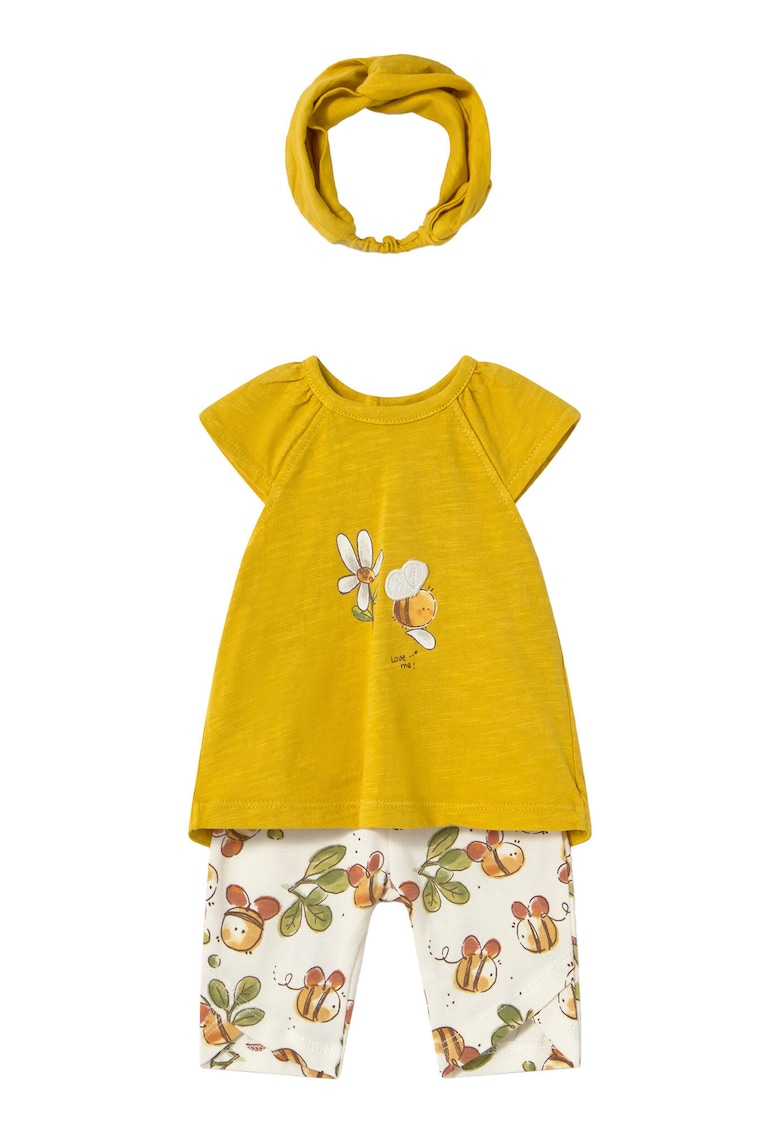 Set tricou si colanti fete  1763 - Bumbac - 0-3 luni - Galben