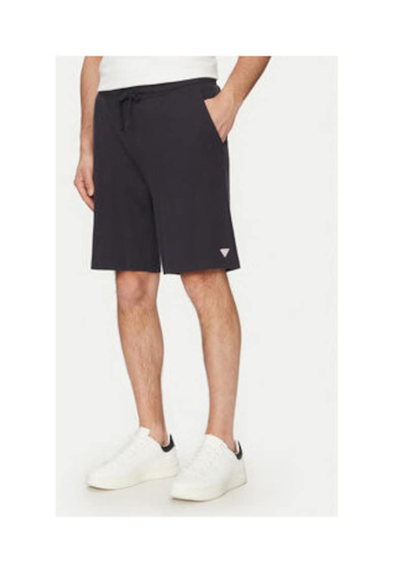 Pantaloni scurti cu snur in talie - bleumarin