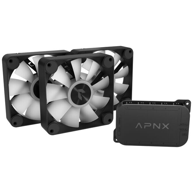 Ventilator FP1-R PWM Reverse Blade PWM ARGB 3Pack Negru