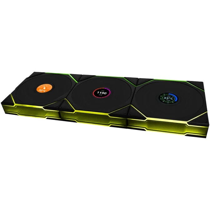 Ventilator UNI FAN TL Wireless LCD ARGB PWM 3Pack Reverse Blade 120mm Negru