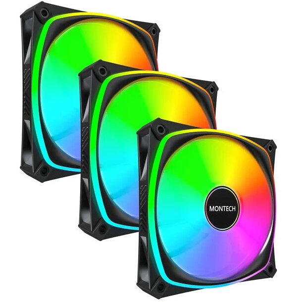 Ventilator AX120 PRO PWM ARGB 3Pack 120mm Negru