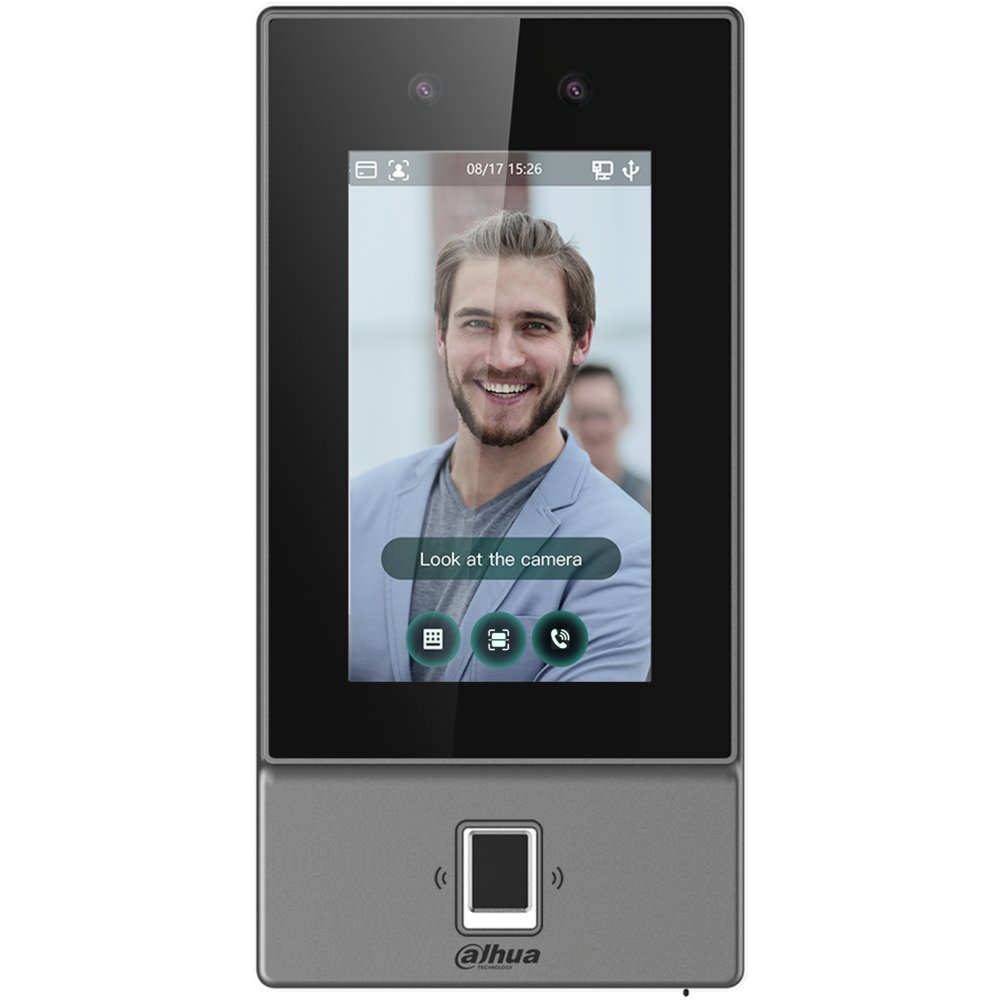 Cititor de acces biometric standalone Wifi Dahua ASI6214S-PW, 2MP, recunoastere faciala, amprenta, card, PoE, IP65