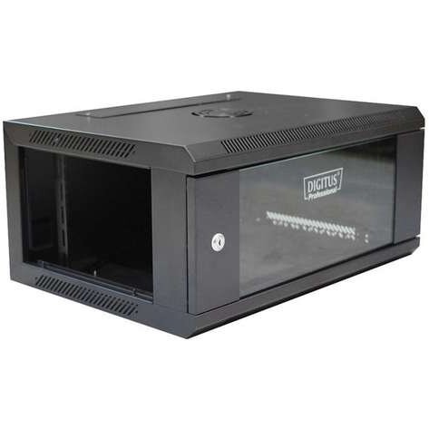 DIGITUS Wallmount cabinet 4U, 600x450mm, black RAL 9004