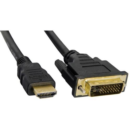 Cablu Akyga AK-AV-11, HDMI Male - DVI-D Male, 1.8m, Black