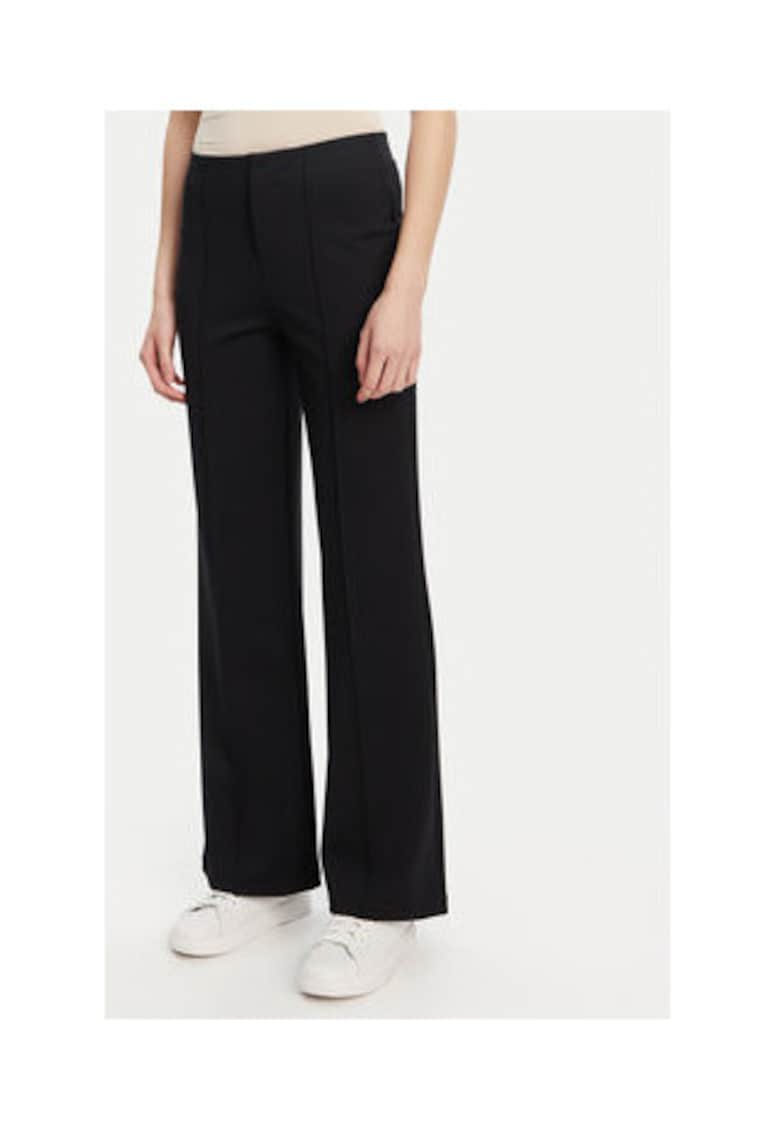 Pantaloni din material textil cu croiala dreapta