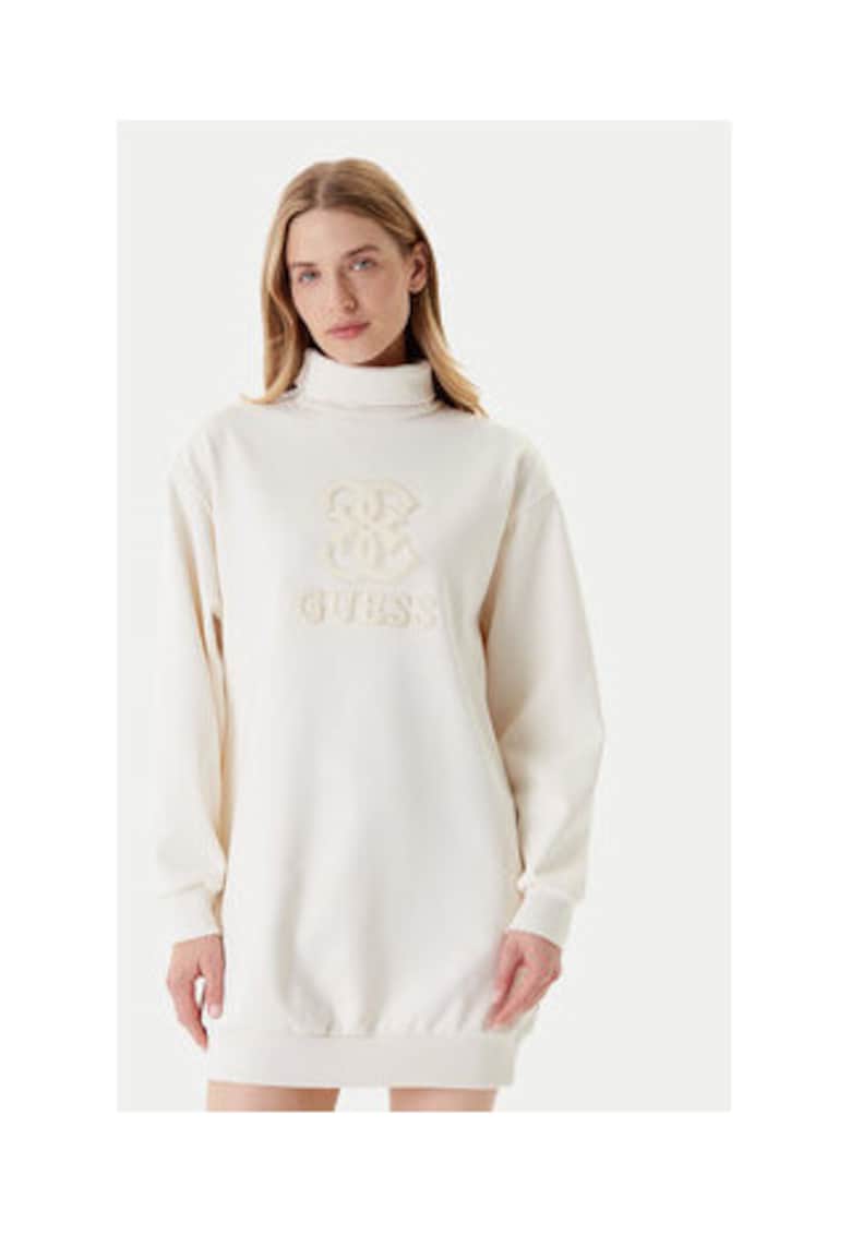 Rochie-pulover din amestec de poliester cu guler inalt