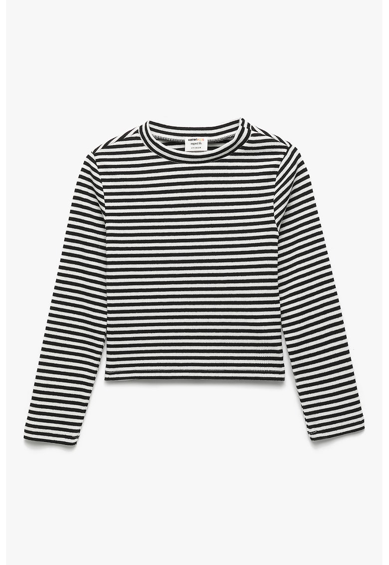Bluza slim fit cu model in dungi - Negru/Alb optic