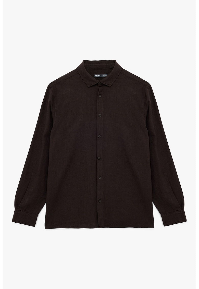 Camasa uni de bumbac - Negru stins