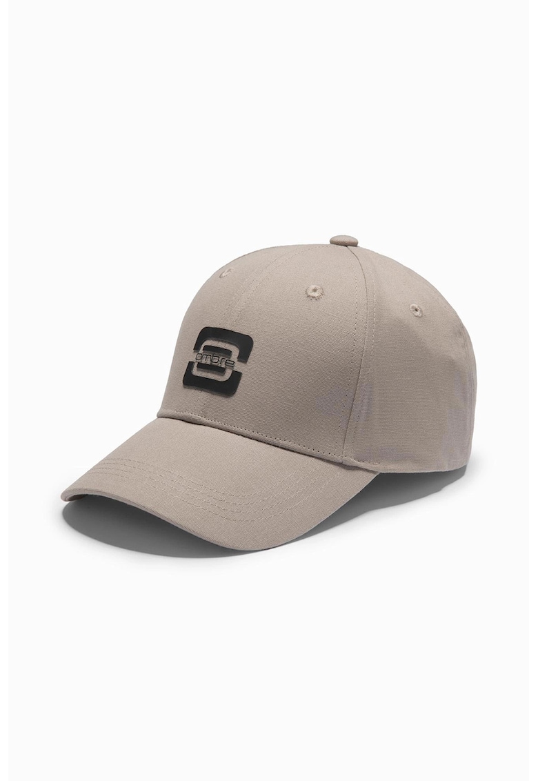Sapca cu detaliu logo - Maro taupe deschis