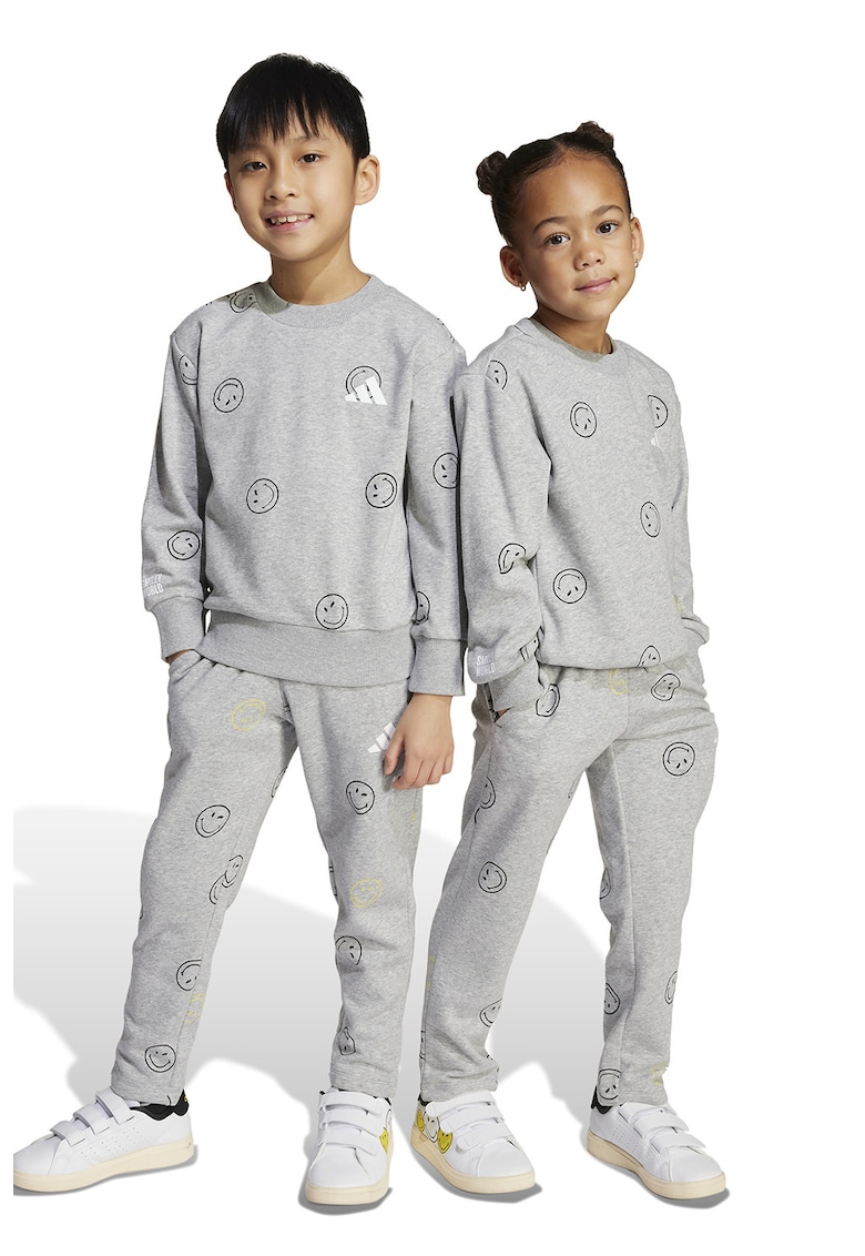 Set de bluza de trening relaxed fit si pantaloni de trening - 2 piese - Gri deschis melange