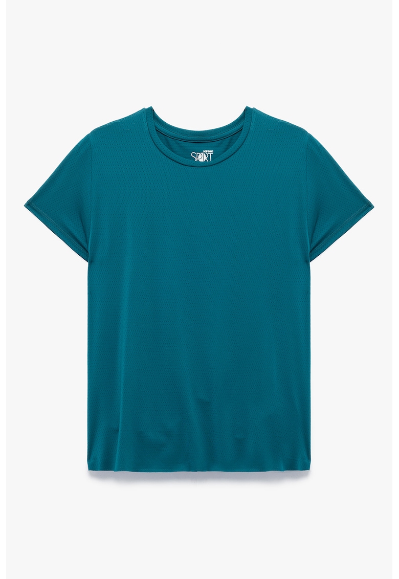 Tricou uni cu croiala lejera - Verde persan