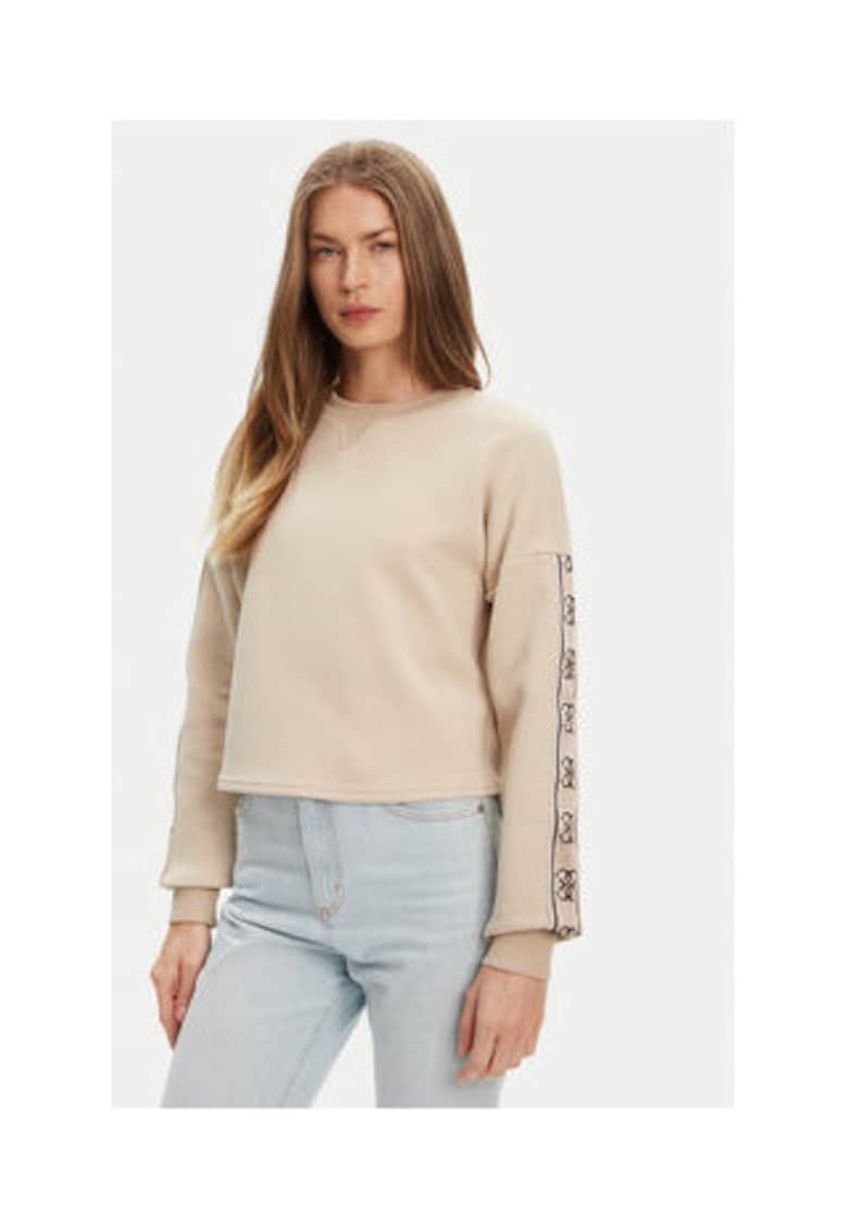 Bluza de trening din amestec de bumbac cu banda logo pe maneci