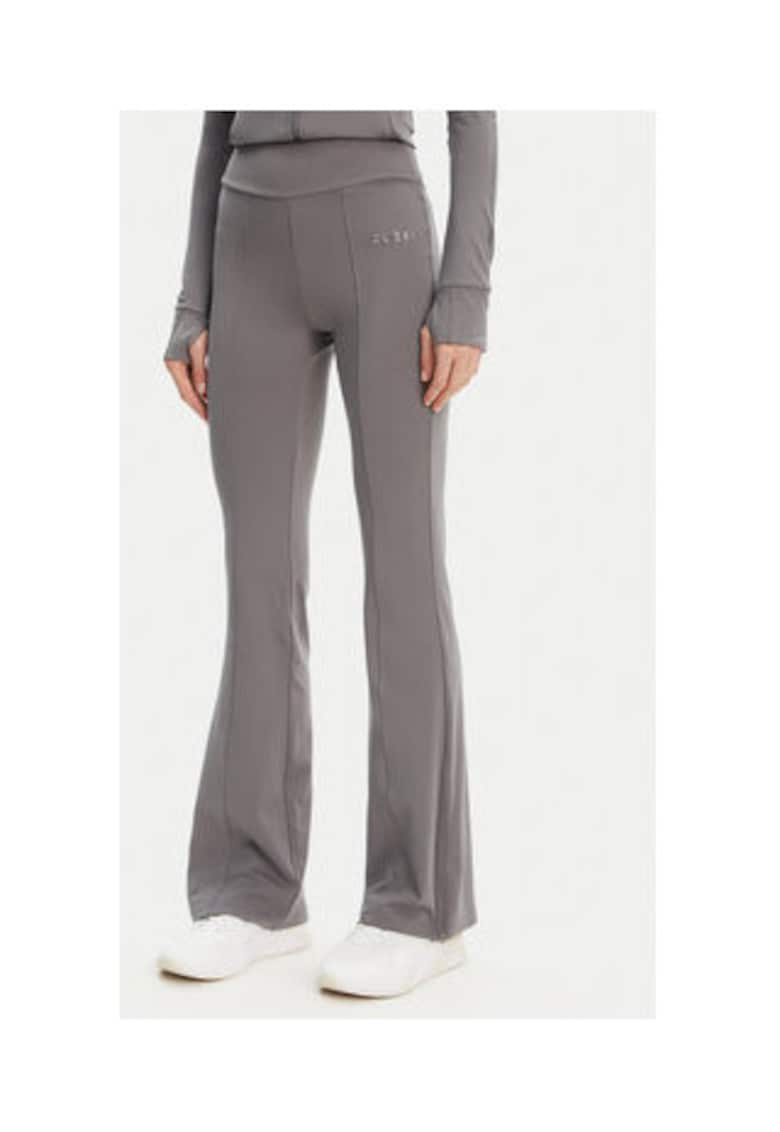 Pantaloni de trening cu croiala evazata - talie inalta si logo metalic discret