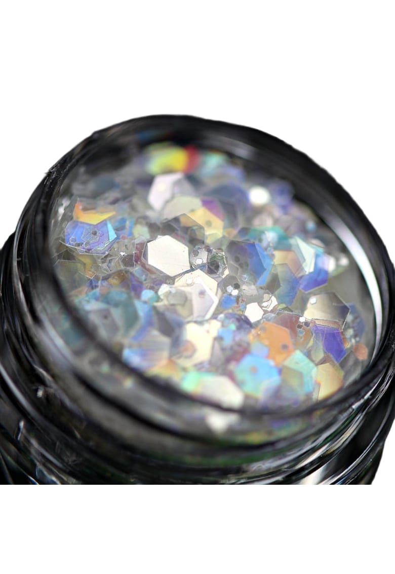 Glitter(alb translucid cu irizatii multicolore) cosmetic pentru machiaj PK140  1g