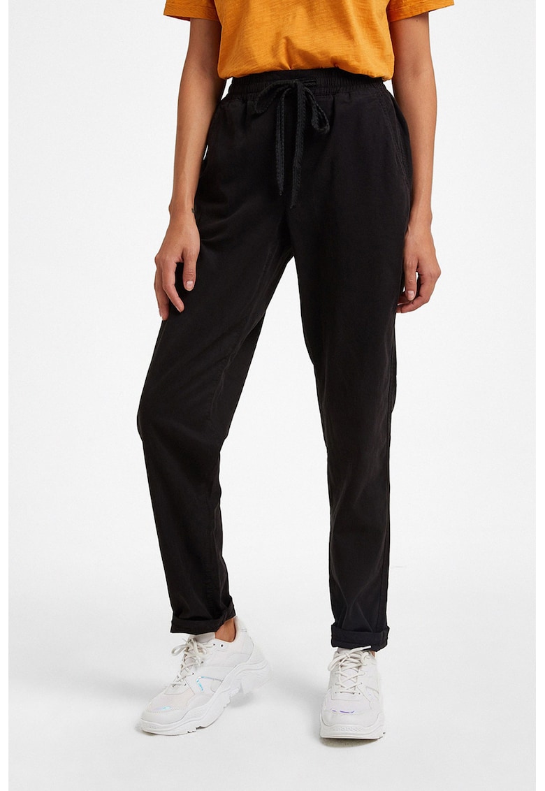 Pantaloni jogger din bumbac si lyocell - Negru