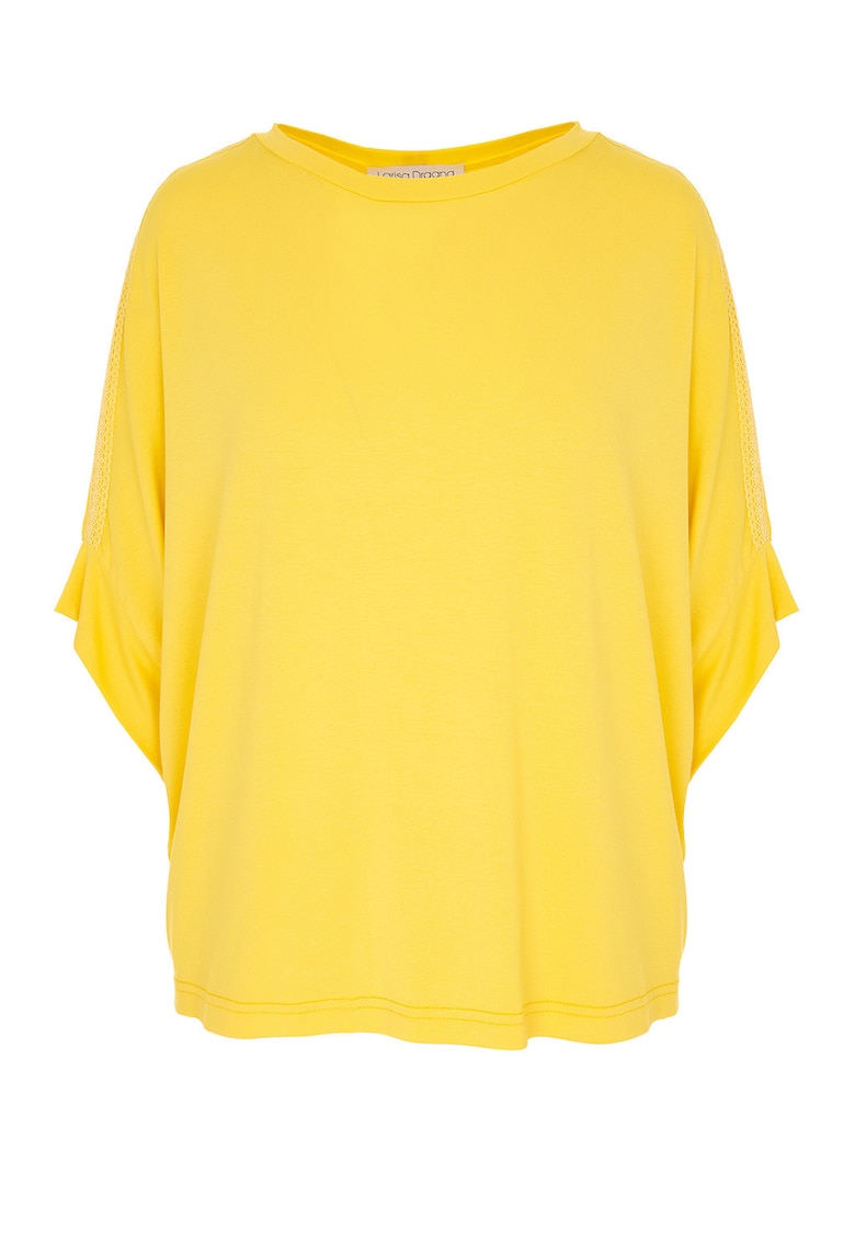 Bluza cu slit pe spate - Galben pai