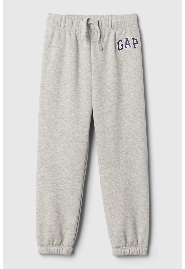 Pantaloni de trening cu cordon in tale - Gri deschis melange