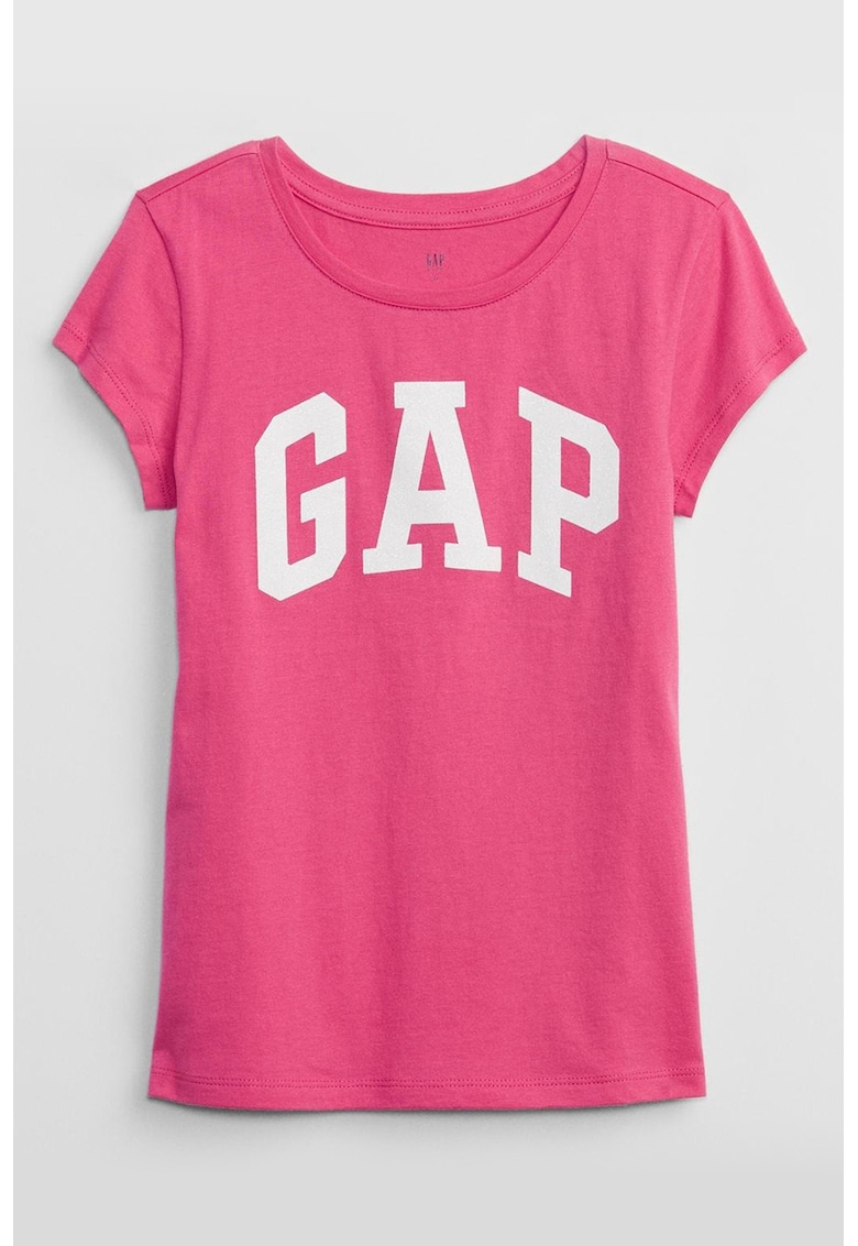 Tricou cu imprimeu logo - Alb/Roz aprins