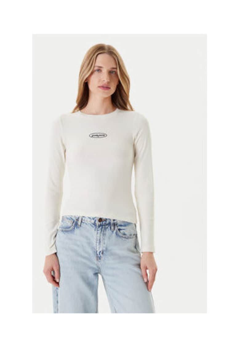 Bluza cu decolteu la baza gatului - Ecru