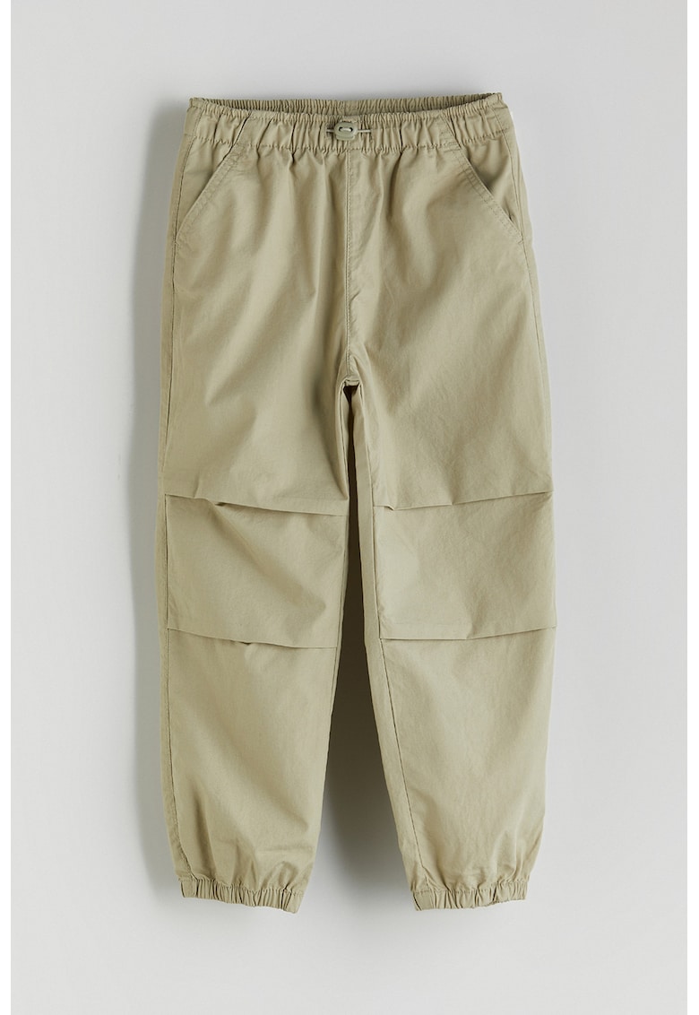 Pantaloni cu banda elastica cu snur in talie - Kaki