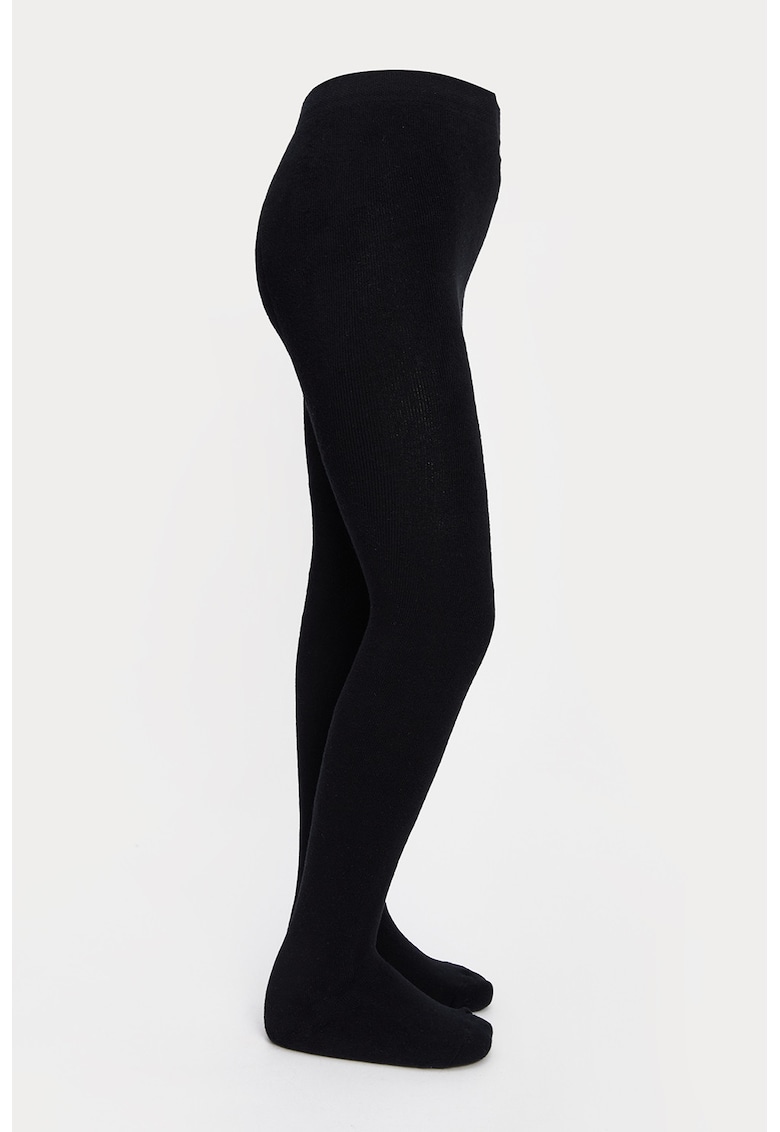 Dres uni din amestec de bumbac - Negru