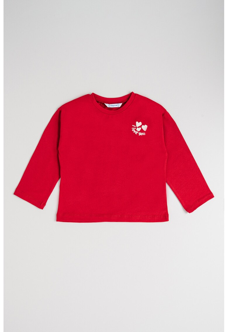 Bluza de bumbac cu imprimeu - Rosu