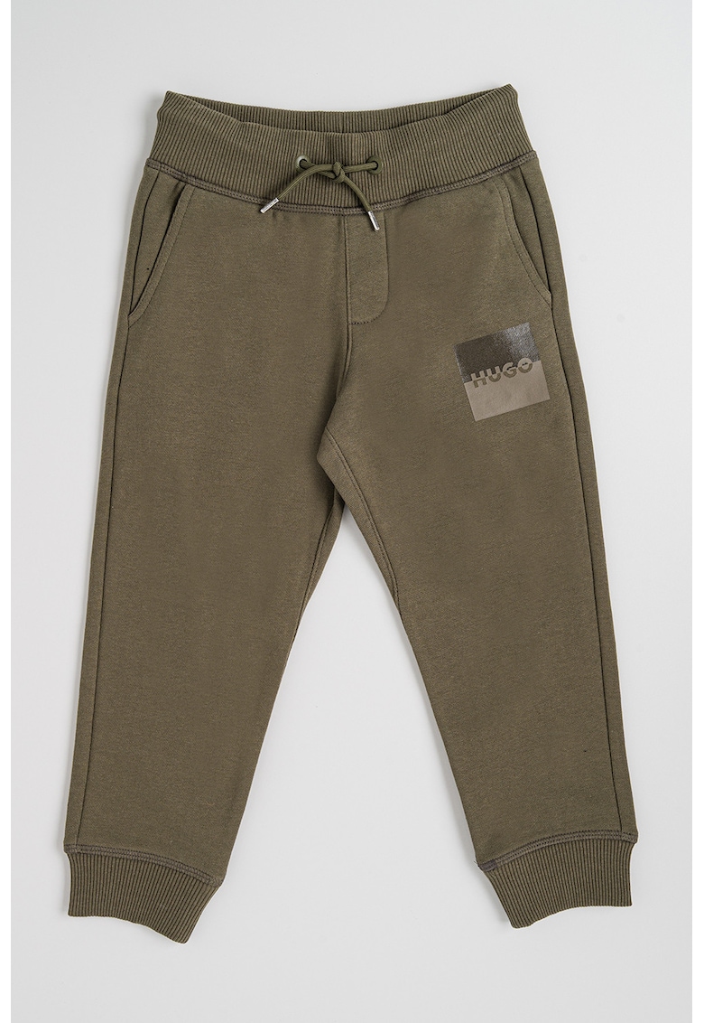 Pantaloni de trening cu talie medie si snur - Verde sparanghel