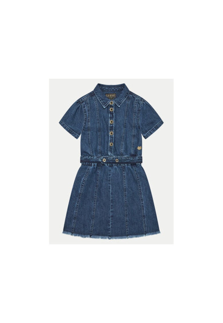 Rochie din denim cu maneca scurta